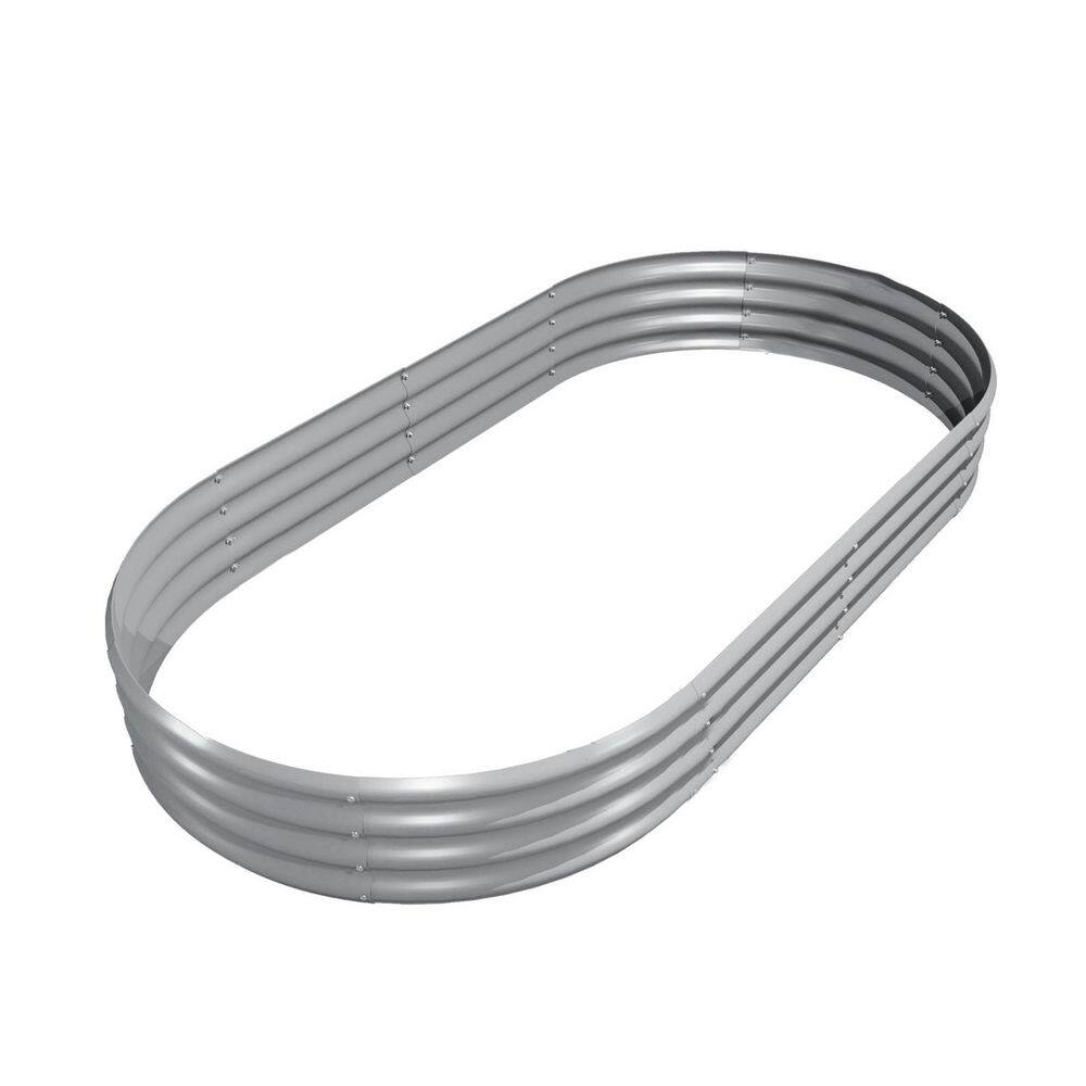 6 x 3 x 1 ft. Light Gray Metal Oval Raised Garden Beds Planter Box for Planting Vegetables Flowers Herb (2-Pack) price history on PriceWatchPro