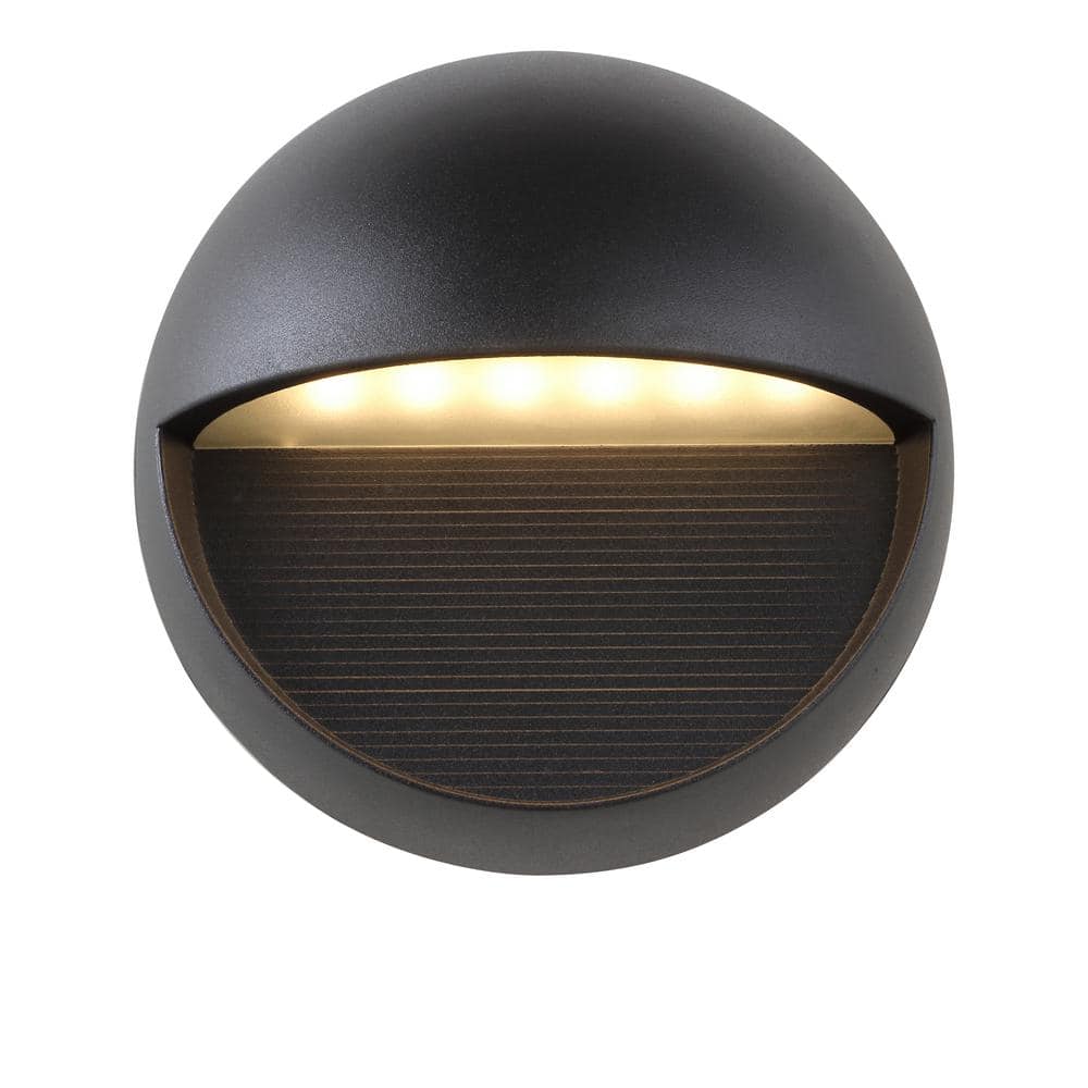 Orbe 6.25" Black Iron Outdoor LED Wall Sconce