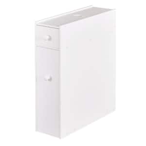 19 in. W x 6.5 in. D x 23 in. H White Slim Bathroom Space Saver Linen Cabinet