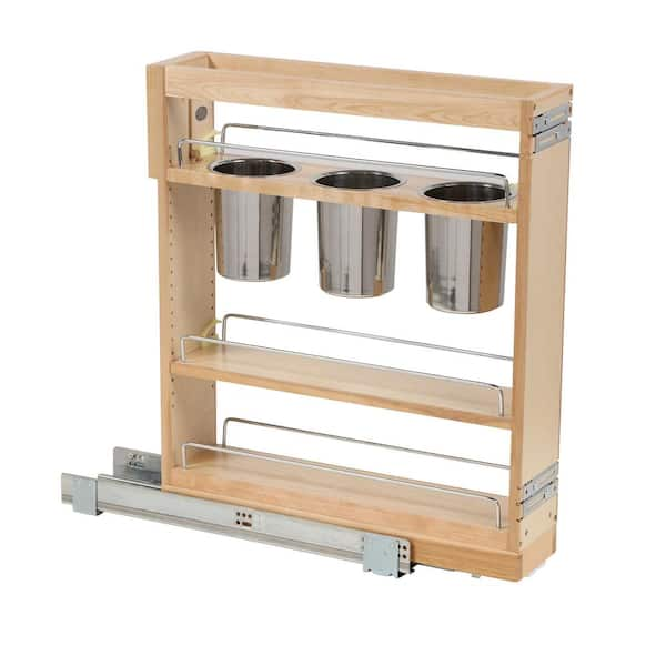 Rev-A-Shelf 448UT-BCSC-8C 8 Cabinet Pull Out Organizer with Utensil Holder