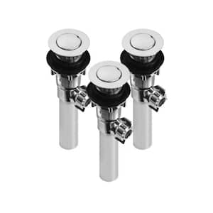 1-1/4 in. Plastic Sink Drain Pop-Up Drain Assembly in Chrome Finish (3-Pack)