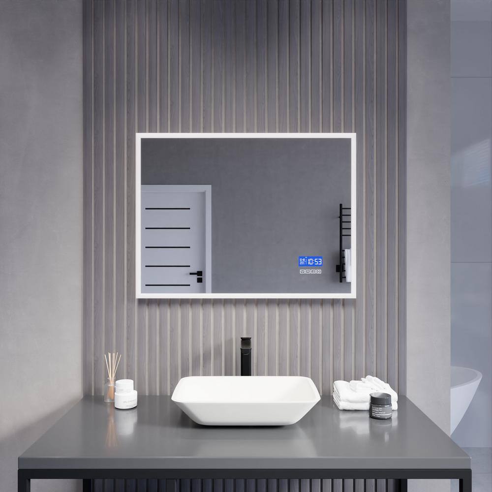Rectangular Frameless LED Bathroom Vanity Mirror with Defogger