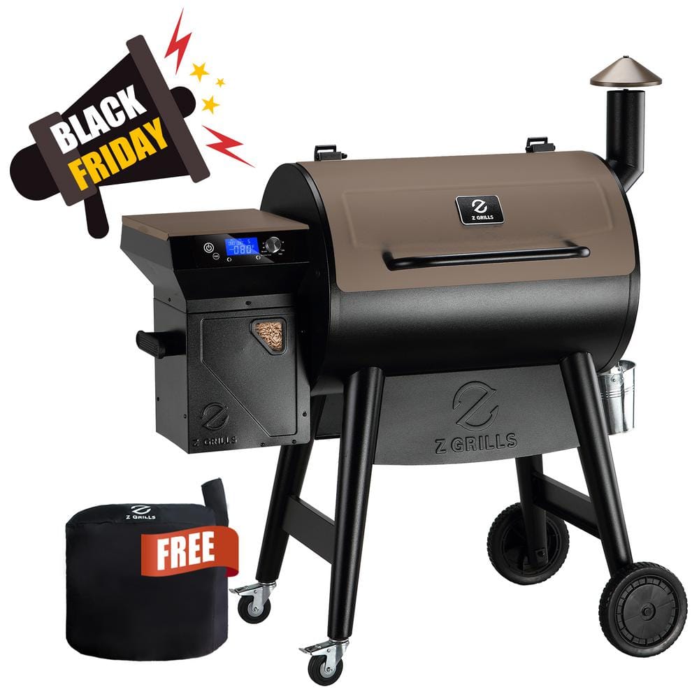 Z GRILLS 694 sq. in. Wood Pellet Grill and Smoker PID 2.0, Brown with Rain Cover