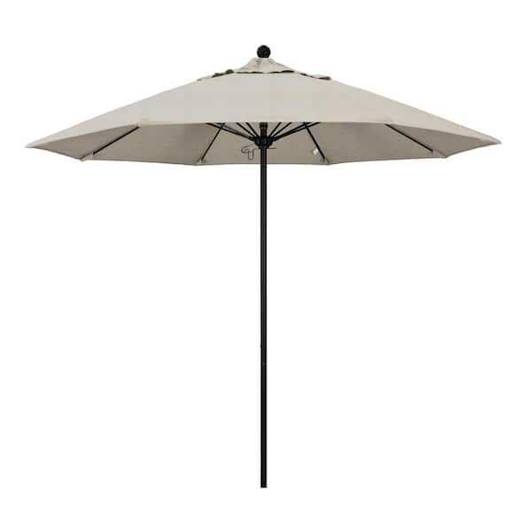 California Umbrella 9 ft. Black Aluminum Commercial Market Patio ...