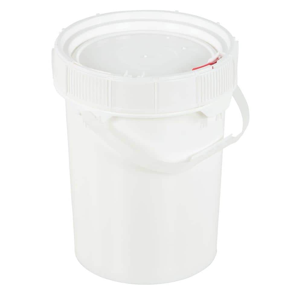 Lid with Spout for 3.5, 5, 6 and 7 Gallon Plastic Pail - White