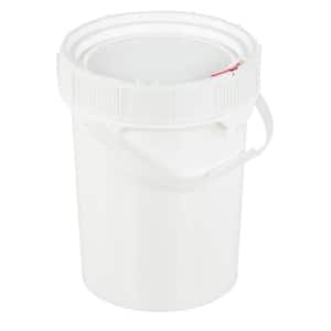 5 Gal. White Plastic Screw Top Pail with Lid
