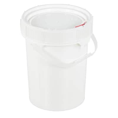 5 Gal. White Plastic Screw Top Pail with Lid