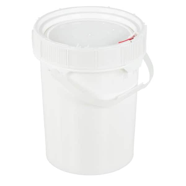 Vestil 5 Gal. White Plastic Screw Top Pail with Lid PAIL-SCR-5-W - The Home  Depot