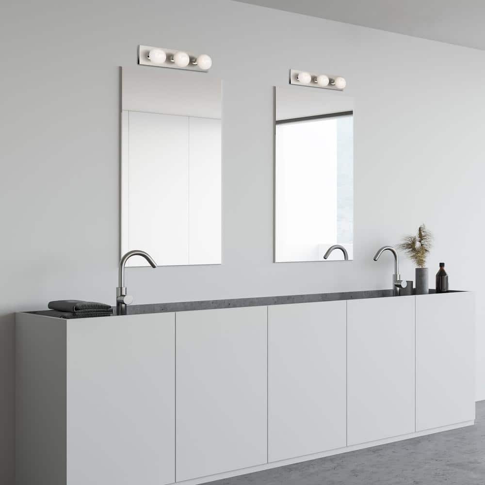 Brushed Nickel 3-Light Dimmable Vanity Wall Sconce