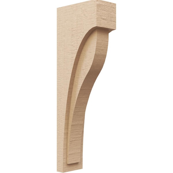 Ekena Millwork 5 in. x 30 in. x 10 in. Thin Helena Rough Cedar Woodgrain TimberThane Corbel, Primed Tan