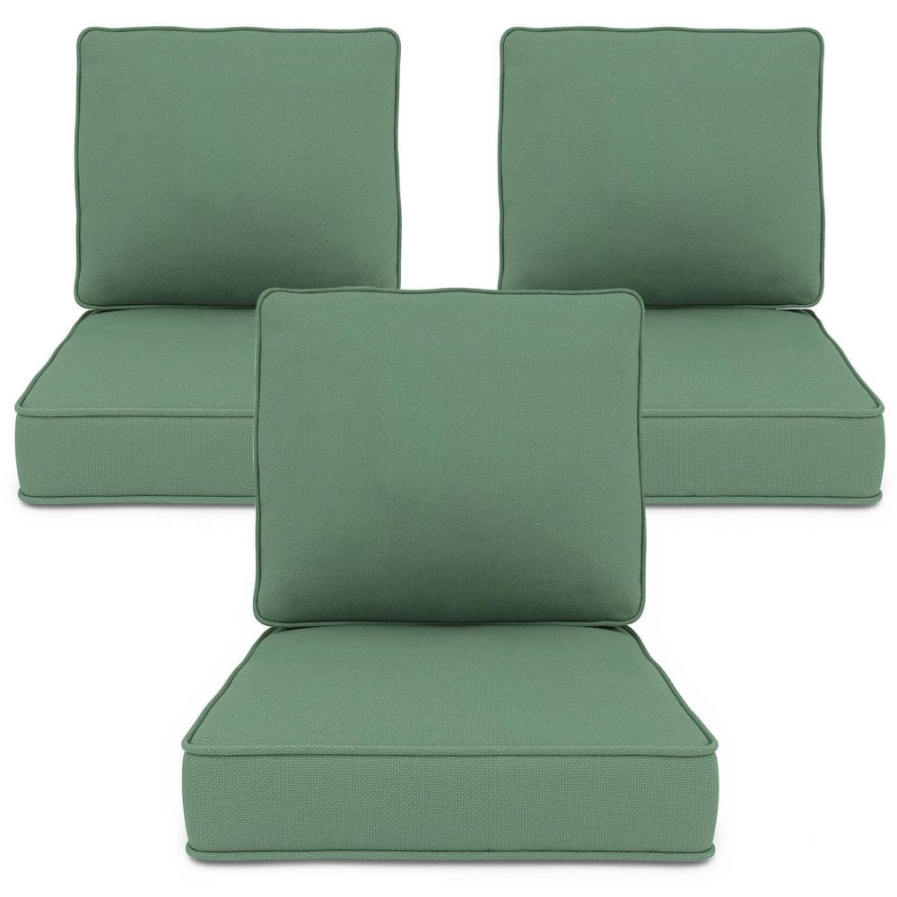 23 in. x 24 in. x 4 in. 6 Piece High-Density Foam Deep Seat Patio Cushions, Fade Resistant Outdoor Cushions in Green price history on PriceWatchPro