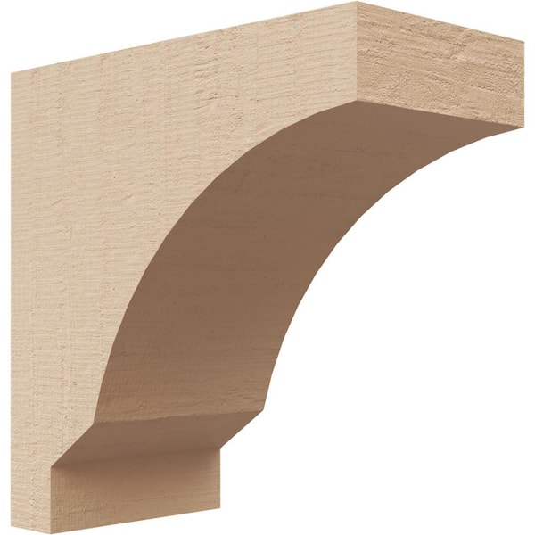 Ekena Millwork 2 in. x 4 in. x 4 in. Series 1 Classic Moab Rough Cedar Woodgrain Timberthane Polyurethane Corbel, Primed Tan