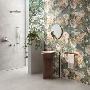 Parete Fiori Green 5-7/8 in. x 7-7/8 in. Porcelain Floor and Wall Take Home Tile Sample