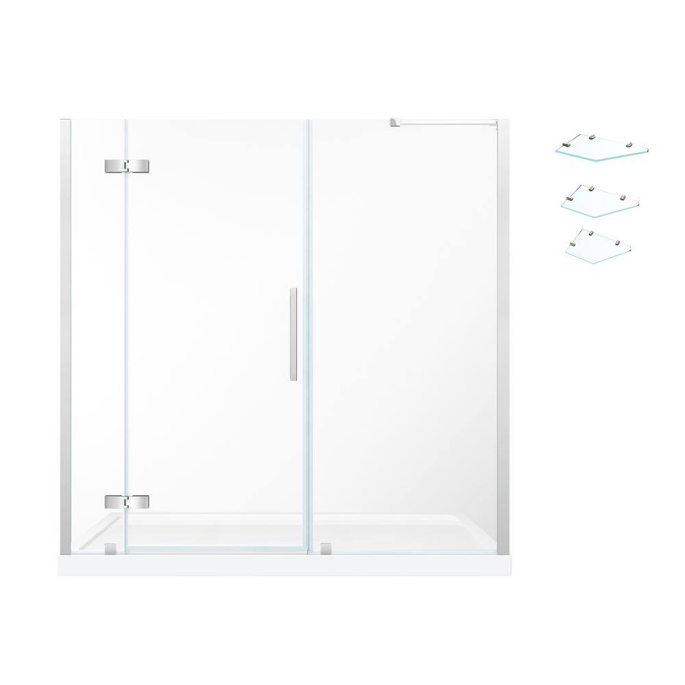 Tampa 72'' Frameless Chrome and Acrylic Shower Kit