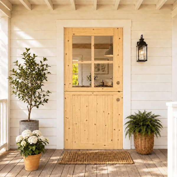 EH PUERTA 36 in. x 80 in. Solid Pine Universal 9-Lite Clear Glass
