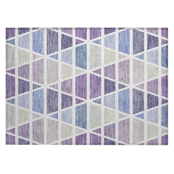 Chantille Machine Washable Indoor/Outdoor Abstract ACN2732 Plum 3 ft. x 4 ft. Area Rug