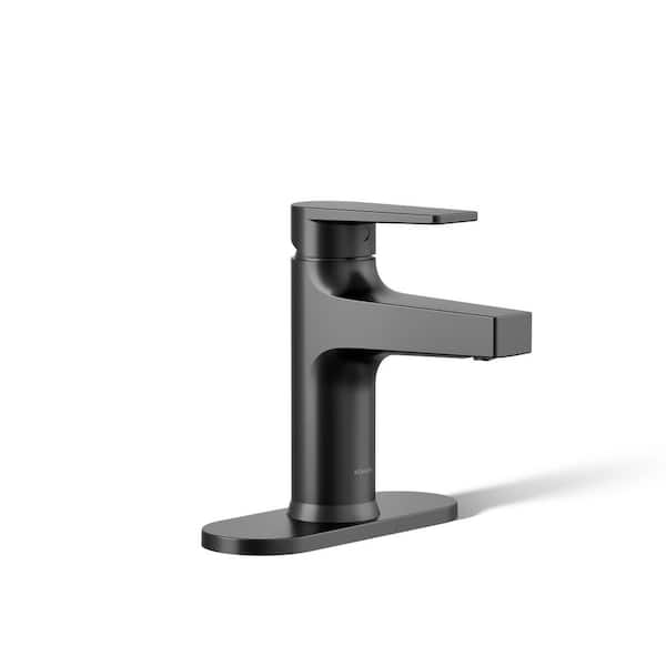 KOHLER Taut Single Handle Single Hole Bathroom Faucet in Matte Black