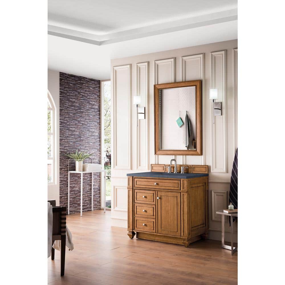 Bristol 36 in. W x 23.5 in. D x 34 in. H Bathroom Vanity in Saddle Brown with Charcoal Soapstone Quartz Top price history on PriceWatchPro