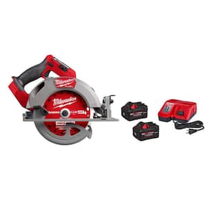 M18 FUEL 18V Lithium-Ion Brushless Cordless 7-1/4 in. Circular Saw w/ (2) FORGE 8.0 Ah Batteries & Charger