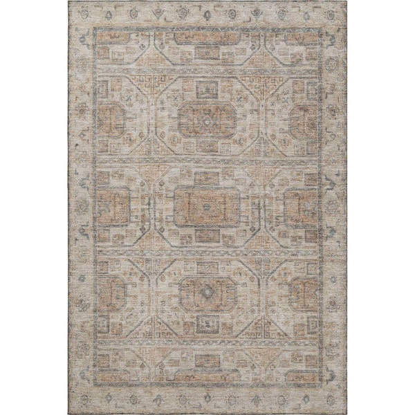 Mayfield Premium Machine Washable Abstract AMF1919 Beige 9 ft. x 12 ft. Area Rug