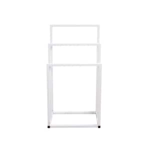 Freestanding 3-Bar Freestanding Towel Rack in White