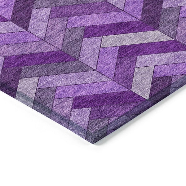 Chantille Machine Washable Indoor/Outdoor Abstract ACN2296 Purple 2 ft. 3 in. x 7 ft. 6 in. Runner Rug