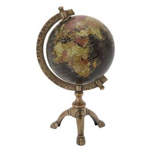 12 in. Brown Aluminum Rustic Decorative Globe