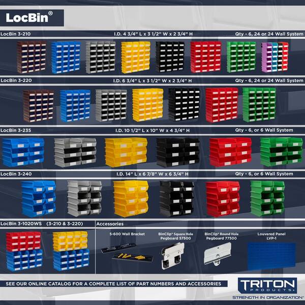 Triton Products LocBin 0.3-Gal. Stacking Hanging Interlocking