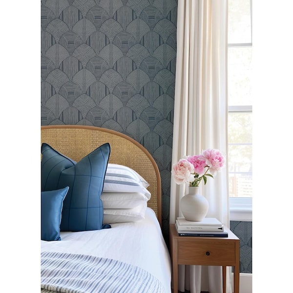 Meyberg Blue Geometric Non-Pasted Wallpaper