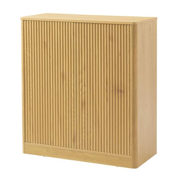 Noble House Raymond Natural 34.30 in. H Accent Storage Cabinet