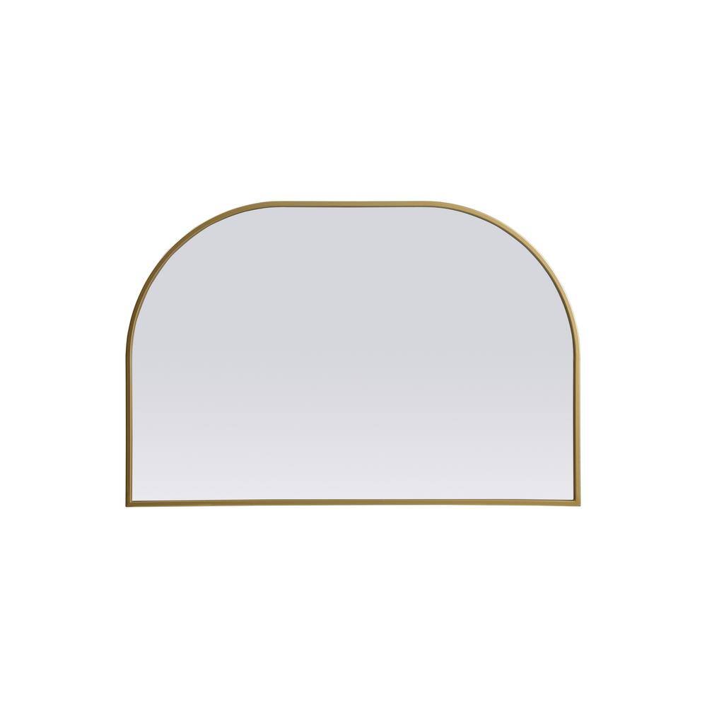 Simply Living 36 in. W x 24 in. H Arch Metal Framed Brass Mirror
