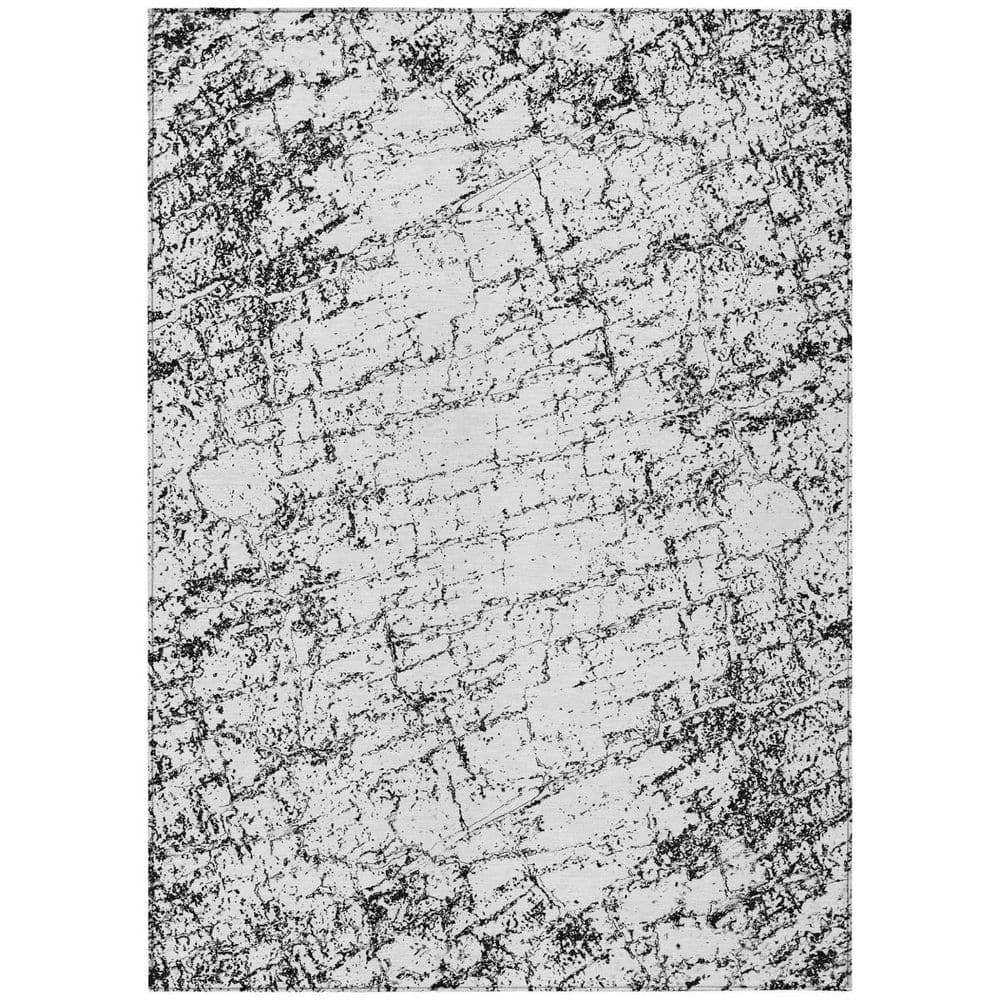 Black, White, Gray 10 ft. x 14 ft. Woven Abstract Polyester Rectangle Indoor / Outdoor Area Rug price history on PriceWatchPro