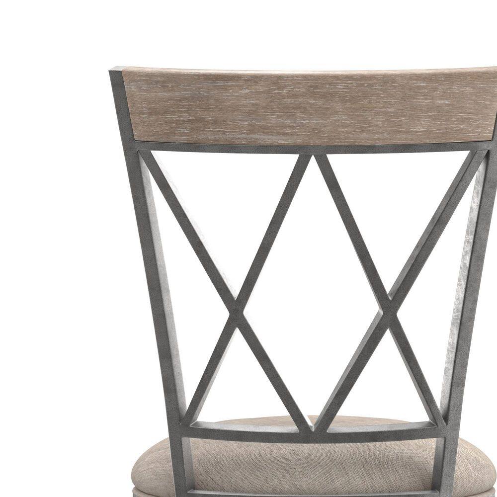 Aged Pewter Swivel Counter Stool with Sunbrella Fabric