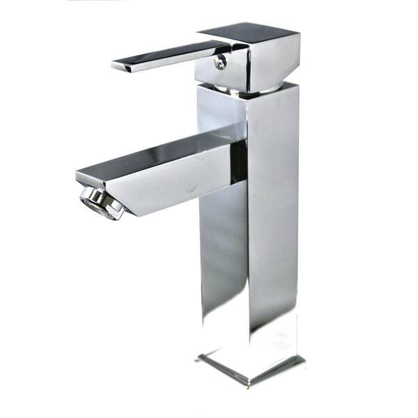 Kokols Single Hole 1-Handle Square Bathroom Faucet in Polished Chrome