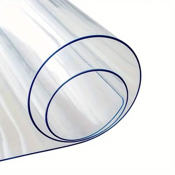 42 in. x 42 in. 1.5mm Thick Clear PVC Round Table Protector Cover with Nature Pattern - Heat-Resistant Table Mat