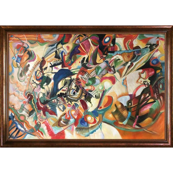 LA PASTICHE Composition VII, 1913 by Wassily Kandinsky Verona Cafe Framed Abstract Oil Painting Art Print 28 in. x 40 in.