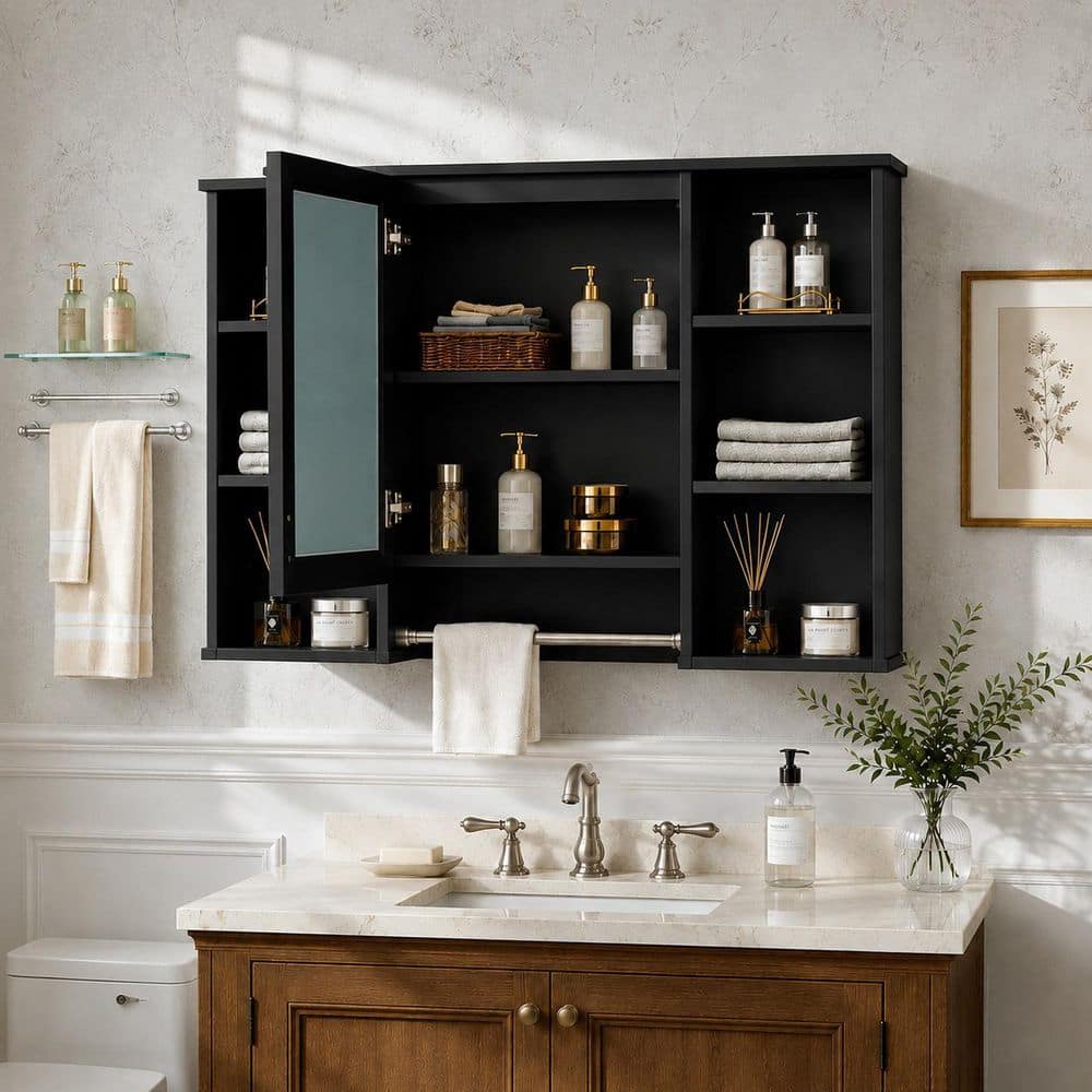 niveal 28.7 in. H x 41 in. W Rectangular MDF Bathroom Medicine