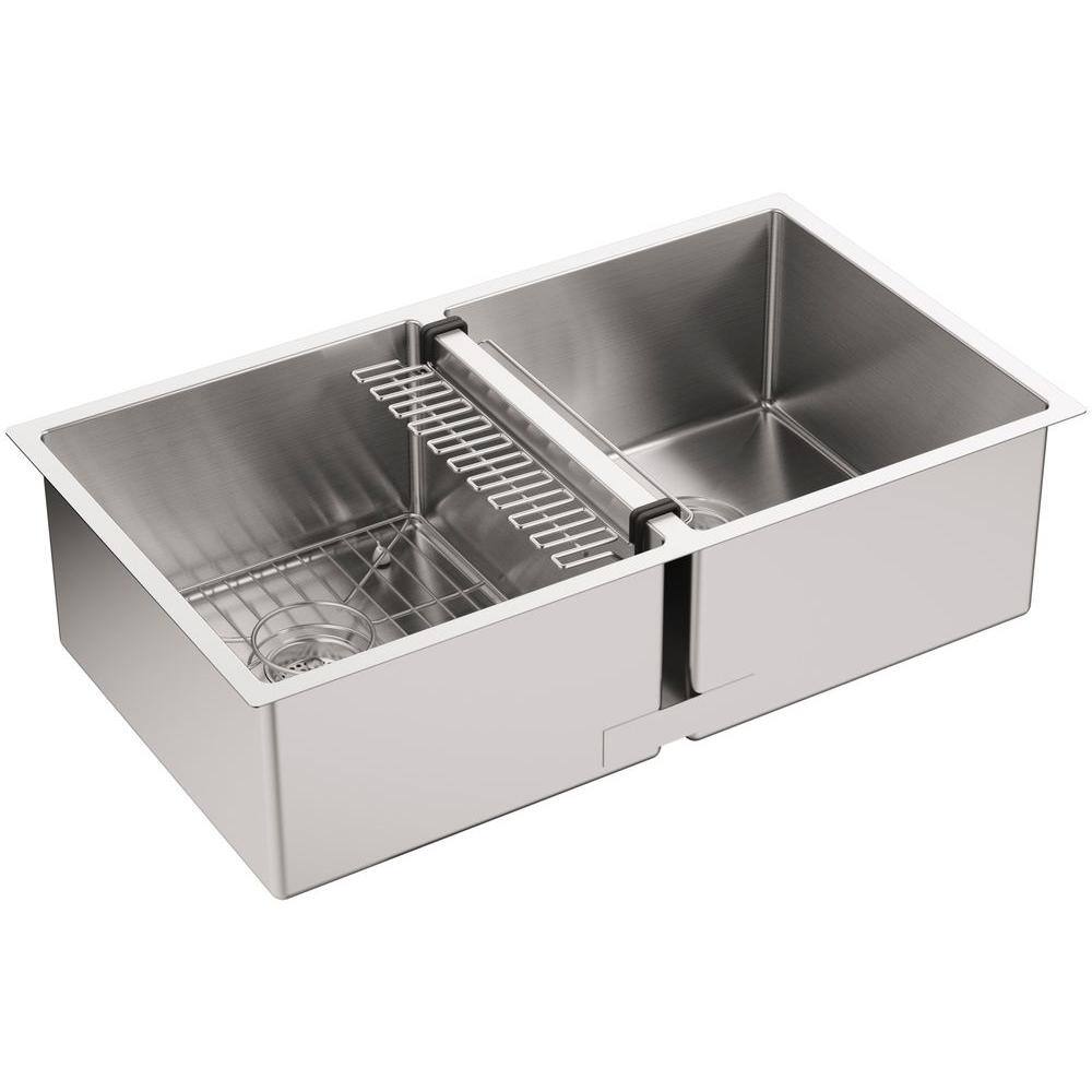 Strive 32" Stainless Steel Double Bowl Undermount Kitchen Sink