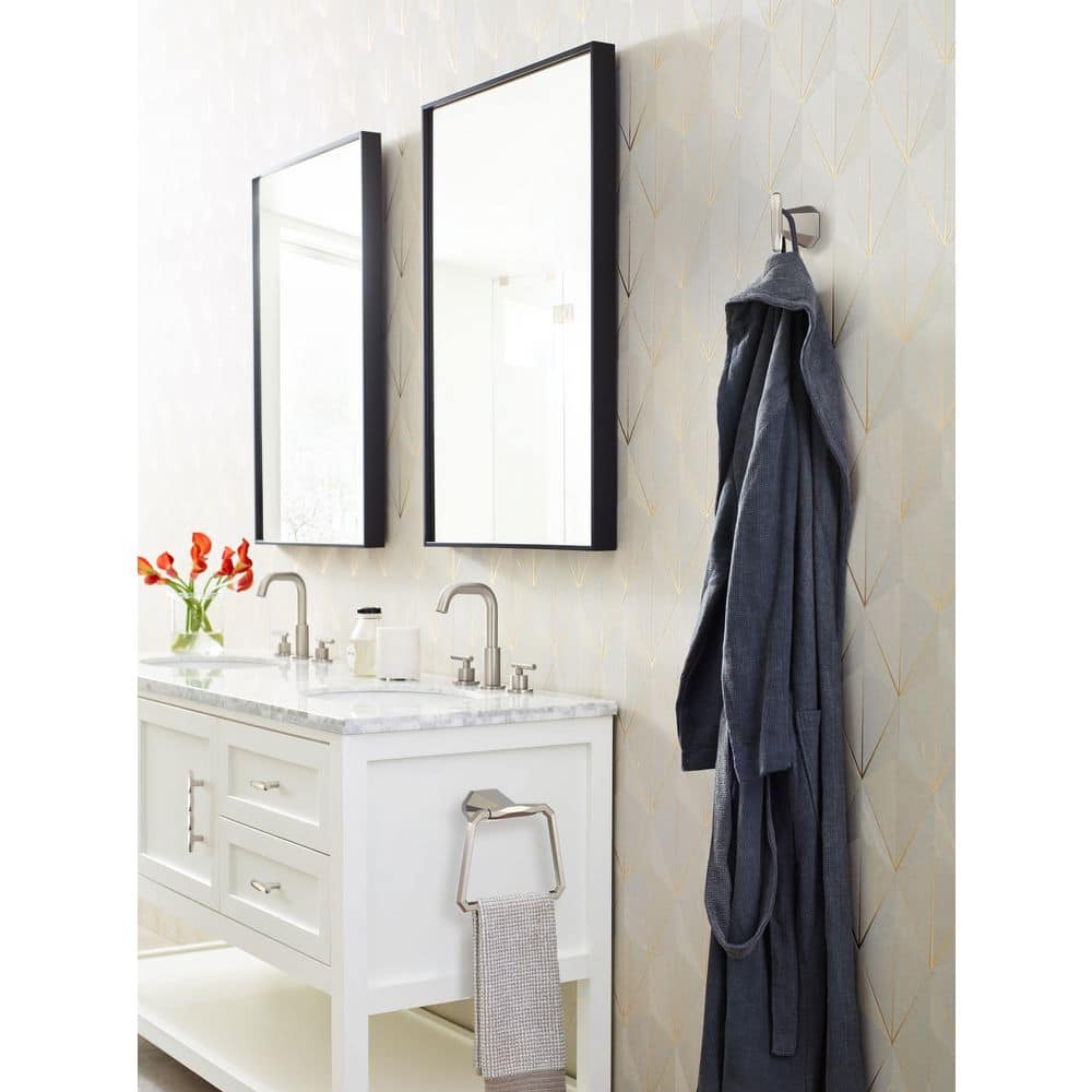 St. Vincent Brushed Nickel Geometric Wall Mounted Towel Ring