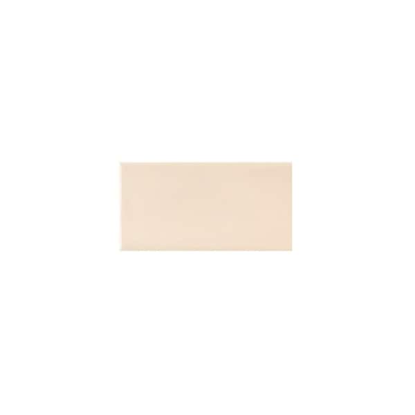 Take Home Tile Sample - Gloss Beige 2.5 in. x 5 in. Ceramic Wall Tile Sample
