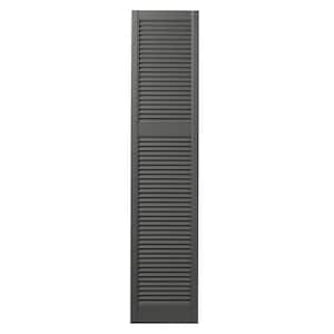 15 in. x 67 in. Cottage Style Open Louvered Polypropylene Shutters Pair in Spanish Moss