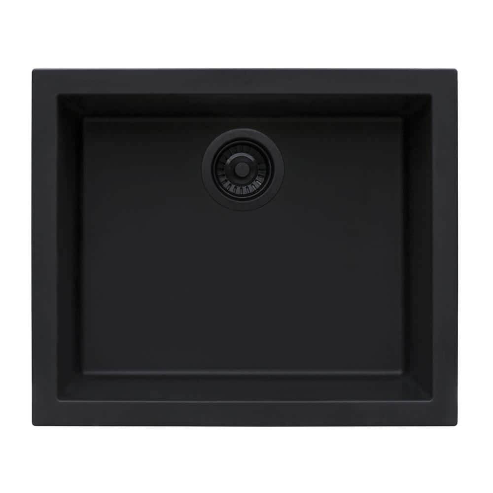 Midnight Black Granite Composite Single Bowl Kitchen Sink