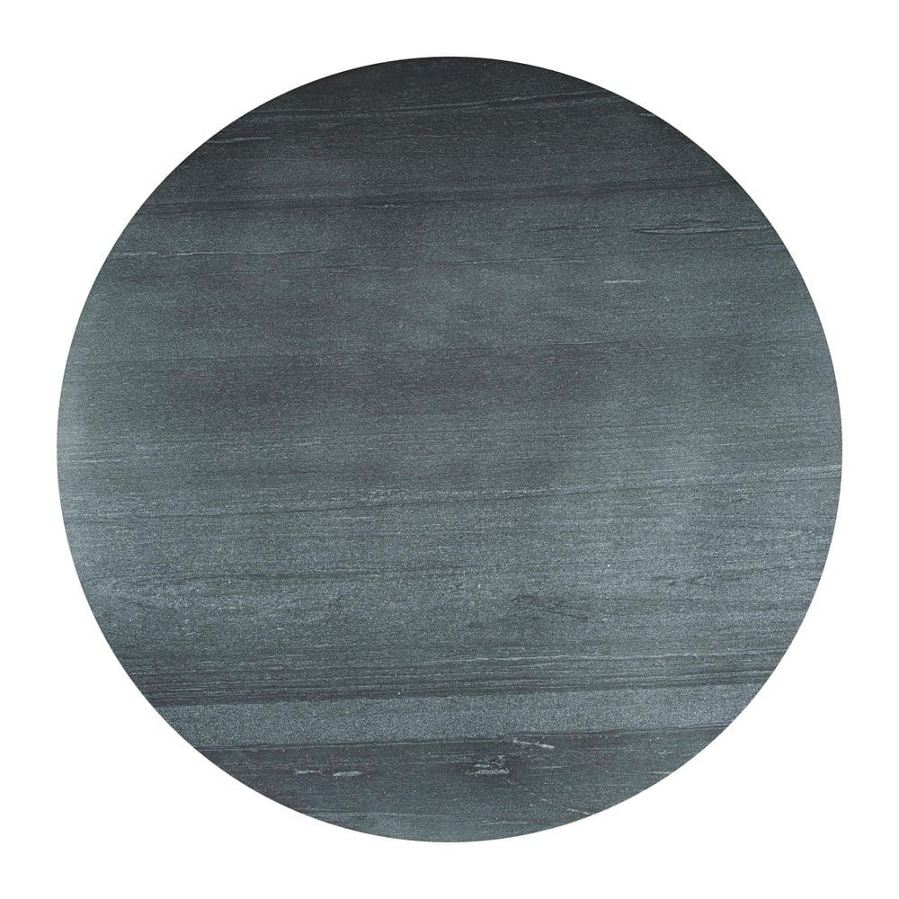 47'' Gray Marble and Silver Round Dining Table