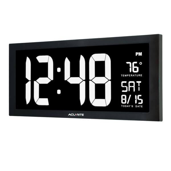 AcuRite AcuRite Large 18” Digital LED Oversized Wall Clock with Date Temperature and ... 