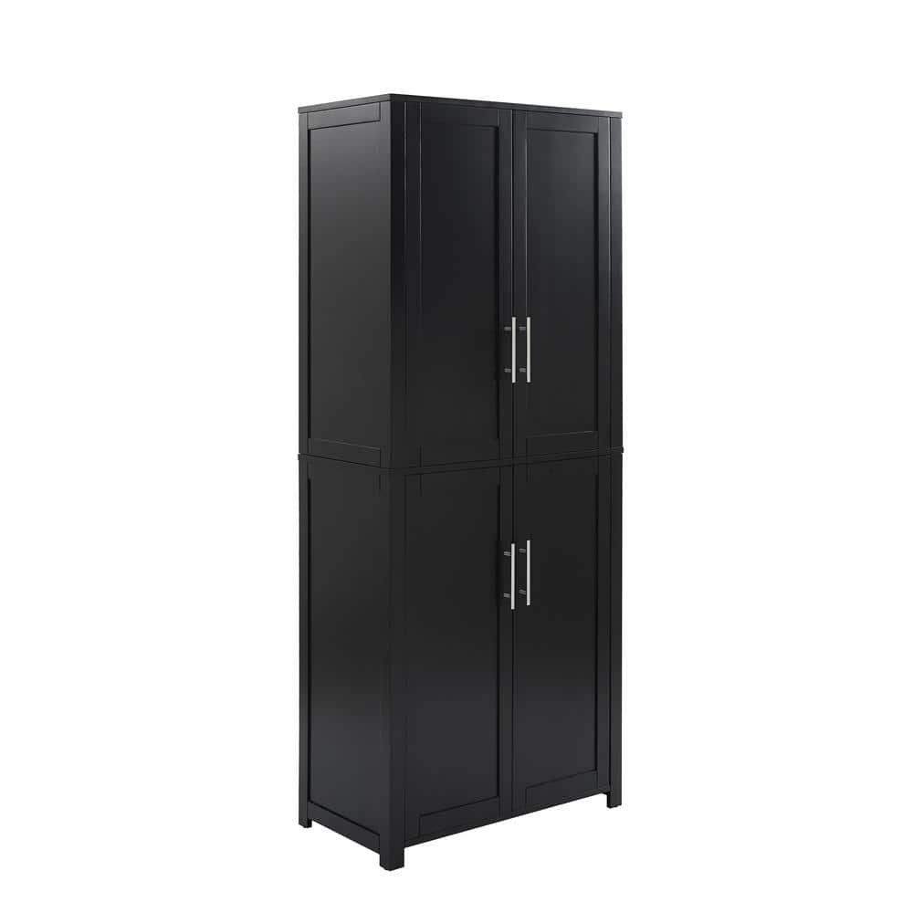 GOOD & GRACIOUS Black Storage with 6Shelves and 4Doors