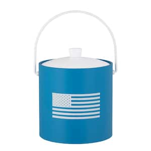 PASTIMES U.S.A. 3 qt. Process Blue Ice Bucket with Acrylic Cover