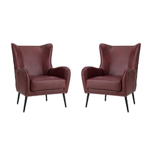 burgundy leather accent chair