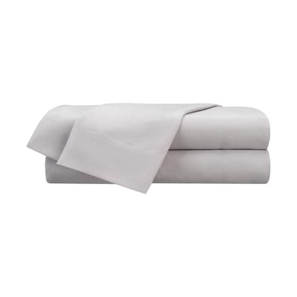 Easy Living Solid 100% Polyester Light Gray King Sheet Set