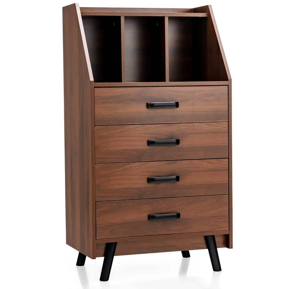 Comfyt Dresser Storage Cabinet Drawer Closet Organizer-Walnut