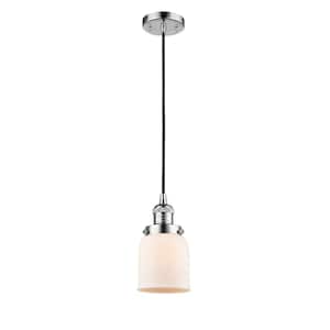 Bell 60-Watt 1 Light Polished Chrome Shaded Mini Pendant Light with Frosted Glass Shade